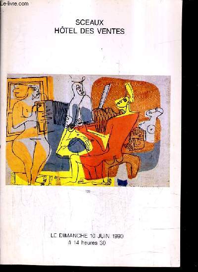 CATALOGUE DE VENTES AUX ENCHERES - ESTAMPES DESSINS AQUARELLES TABLEAUX ANCIENS ET MODERNES - BIJOUX ET ARGENTERIE - MOBILIER - 10 JUIN 1990.