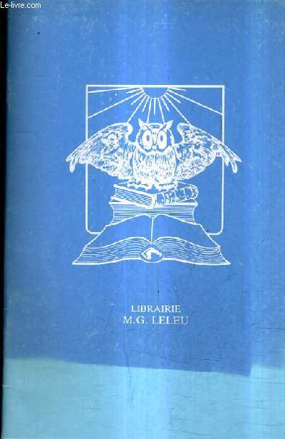 CATALOGUE DE LA LIBRAIRIE M.G. LELEU - SCIENCES - 1990.