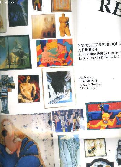 POSTER DE VENTES AUX ENCHERES D'ENVIRON 60 X 80 CM - VENTE D'ART RELIGIEUX - A DROUOT LE 2 ET 3 OCTOBRE 1990.