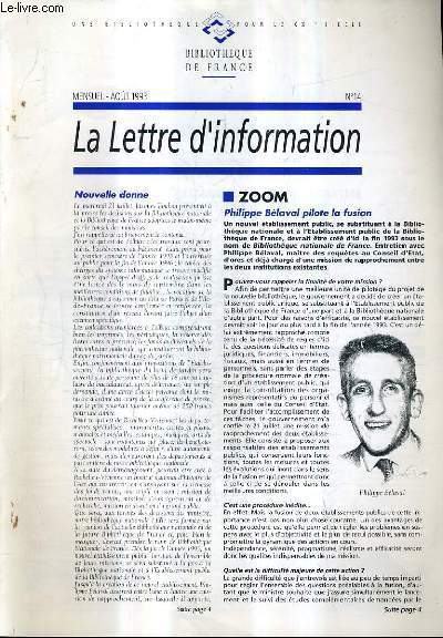 LA LETTRE D'INFORMATION N14 AOUT 1993.