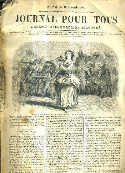 JOURNAL POUR TOUS MAGASIN HEBDOMADAIRE ILLUSTRE - NOVEMBRE 1856 - N83 + 84 + 85 + 86 + 87 + 88 + 89 (7 NUMEROS).