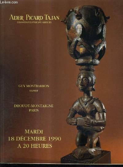 CATALOGUE DE VENTES AUX ENCHERES - ARTS PRIMITIFS AFRIQUE OCEANIE DE LA SUCCESSION JACQUES BOUSSARD - VENTE A DROUOT MONTAIGNE - 18 DECEMBRE 1990.