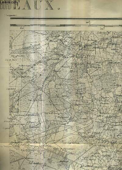 UNE CARTE D'ENVIRON 52 X 74 CM EN MONOCHROME DE BORDEAUX.