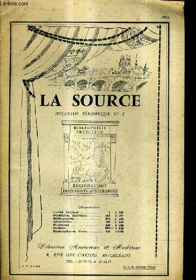 BULLETIN PERIODIQUE N 2 1966 - LIBRAIRIE ANCIENNE ET MODERNE LA SOURCE.