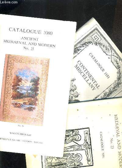 LOT DE 3 CATALOGUES EN ANGLAIS : MAGGS BROS LTD - CATALOGUE N1151 + N1054 + N1080.