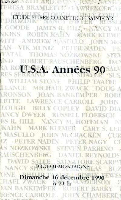 CATALOGUE DE VENTES AUX ENCHERES - USA ANNEES 90 - 16 DECEMBRE 1990 - DROUOT MONTAIGNE.