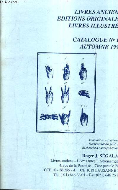 CATALOGUE N12 AUTOMNE 1992 DE LA LIBRAIRIE ROGER J.SEGALAT - LIVRES ANCIENS EDITIONS ORIGINALES LIVRES ILLUSTRES.