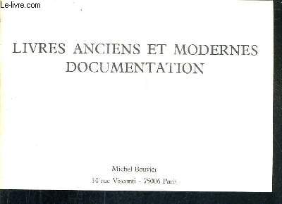 CATALOGUE DE LA LIBRAIRIE MICHEL BOUVIER - LIVRES ANCIENS ET MODERNES DOCUMENTATION.