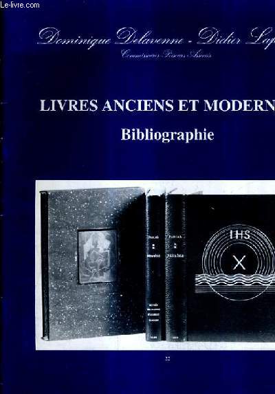 CATALOGUE DE VENTES AUX ENCHERES - LIVRES ANCIENS ET MODERNES BIBLIOGRAPHIE - DROUOT RICHELIEU SALLE 12 - 6 OCTOBRE 1992.