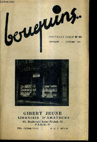 CATALOGUE N50 NOUVELLE SERIE DE SEPTEMBRE OCTOBRE 1961 DE LA LIBRAIRIE GIBERRT JEUNE - BOUQUINS.
