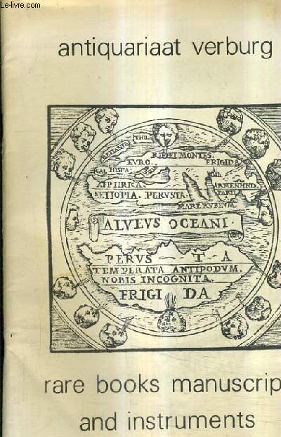 CATALOGUE DE LA LIBRAIRIE ANTIQUARIAAT VERBURG - RARE BOOKS MANUSCRIPTS AND INSTRUMENTS - CATALOGUE EN ANGLAIS.