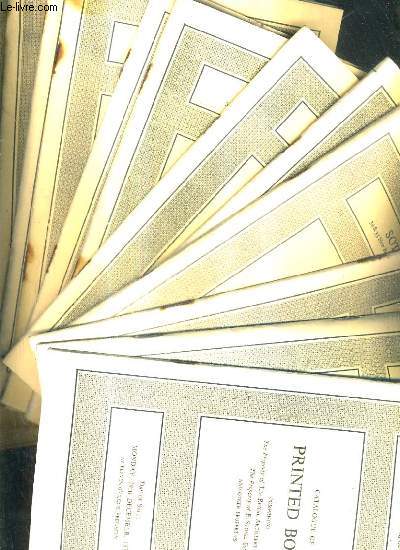 LOT DE 23 CATALOGUES EN ANGLAIS : CATALOGUE OF PRINTED BOOKS - SOTHEBY'S (VOIR NOTICE).