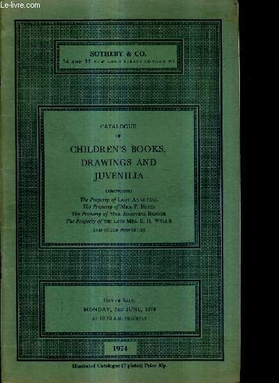 CATALOGUE OF CHILDREN'S BOOKS DRAWINGS AND JUVENILIA.