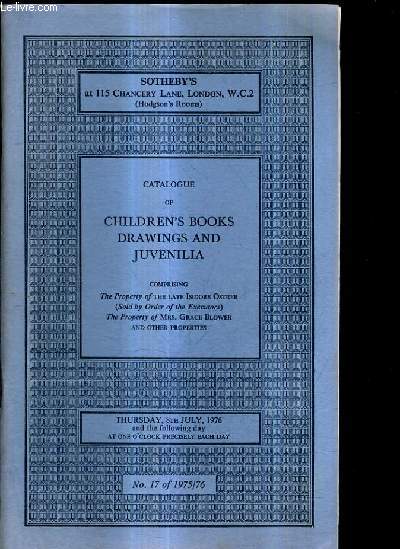 CATALOGUE OF CHILDREN'S BOOKS AND JUVENILIA.