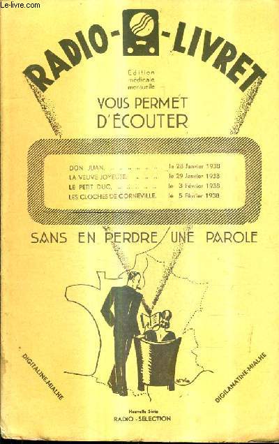 RADIO - LIVRET N4 10 MARS 1934 - Don Juan (don giovani) drame joyeux en 2 actes et 9 tableaux.