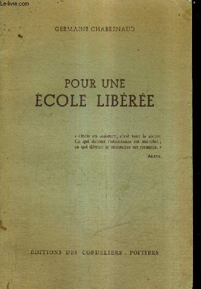 POUR UNE ECOLE LIBEREE.