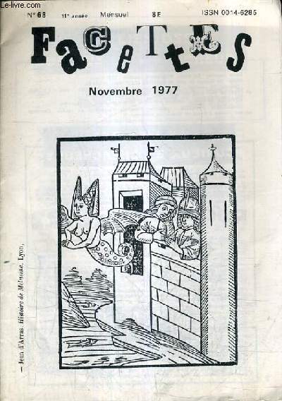 FACETTES N68 11E ANNEE NOVEMBRE 1977 - le lien des curieux et chercheurs .