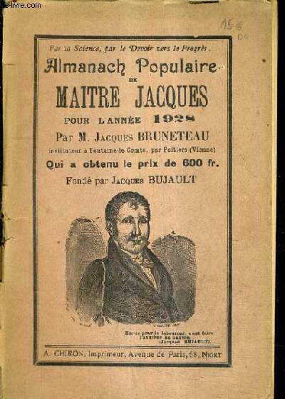 ALMANACH POPULAIRE DE MAITRE JACQUES POUR L'ANNEE 1928.