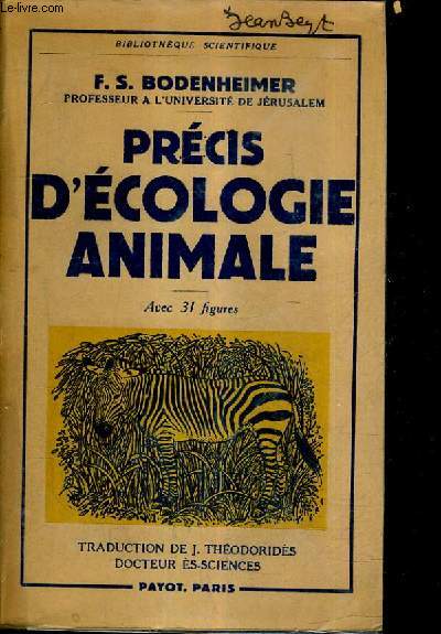 PRECIS D'ECOLOGIE ANIMALE.