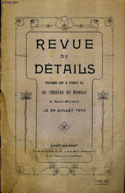 REVUE DE DETAILS EN PROSE ET EN VERS .