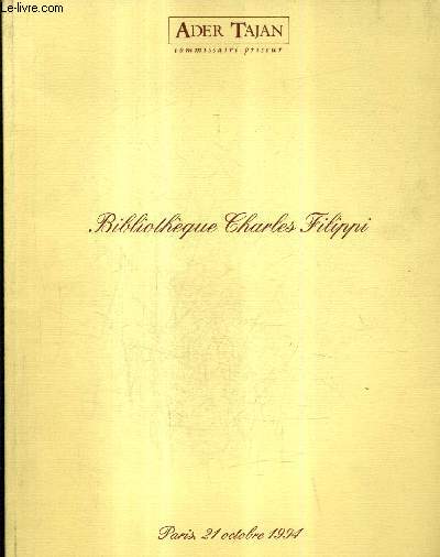CATALOGUE DE VENTES AUX ENCHERES - BIBLIOTHEQUE CHARLES FILIPI 1ER PARTIE - L'ITALIE DE PETRARQUE A STENDHAL - HOTEL GEORGE V SALON LA PAIX - 21 OCTOBRE 1994.