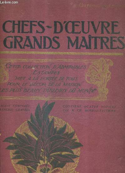 LES CHEFS D'OEUVRE DES GRANDS MAITRES - LIVRAISON 5 - INCOMPLET MANQUE UNE PLANCHE.