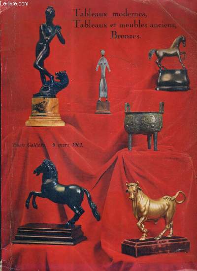 CATALOGUE DE VENTES AUX ENCHERES - OEUVRES DE CEZANNE MONET GAUGUIN - SUCCESSION DE MONSIEUR FARRA - EXTREME ORIENT BRONZES OBJETS D'ART ET DE BEL AMEUBLEMENT ETC - PALAIS GALLIERA 9 MARS 1961.