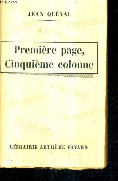 PREMIERE PAGE CINQUIEME COLONNE.