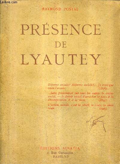 PRESENCE DE LYAUTEY.