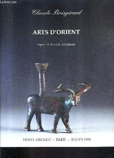 CATALOGUE DE VENTES AUX ENCHERES - ARTS D'ORIENT - HOTEL DROUOT PARIS 30 JUIN 1999.