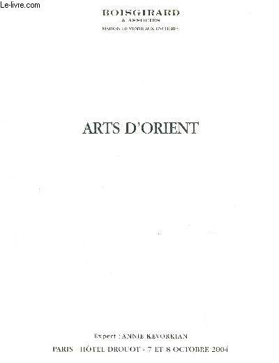 CATALOGUE DE VENTES AUX ENCHERES - ARTS D'ORIENT - 7 & 8 OCTOBRE 2004 - HOTEL DROUOT PARIS SALLE 5.