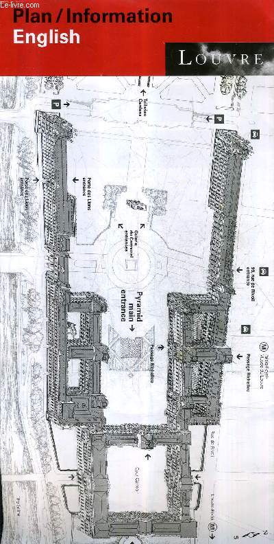 PLAQUETTE DEPLIANTE : PLAN/INFORMATION DU LOUVRE - ENGLISH.