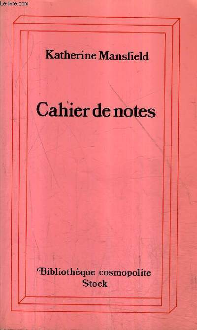 CAHIER DE NOTES - COLLECTION BIBLIOTHEQUE COSMOPOLITE N66.