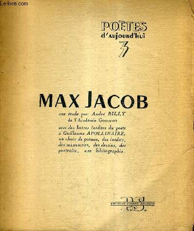 MAX JACOB - POETES D'AUJOURD'HUI N3.