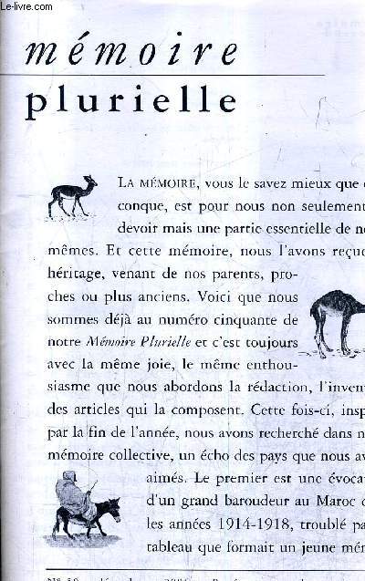 MEMOIRE PLURIELLE N50 DECEMBRE 2006 - Noel berbre Jean verchin - lettre de soldat de l'aurs au vaucluse - sports d'hiver itzer 1953 raymond rousselle - chevauche en tunisie guy de maupassant etc.