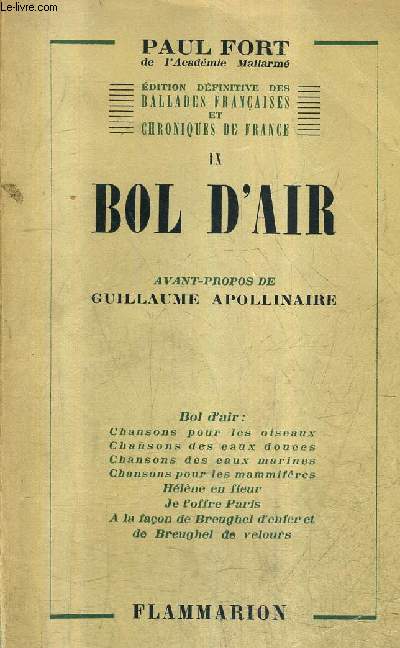 BOL D'AIR / COLLECTION EDITION DEFINITIVE DES BALLADES FRANCAISES ET CHRONIQUES DE FRANCE IX.