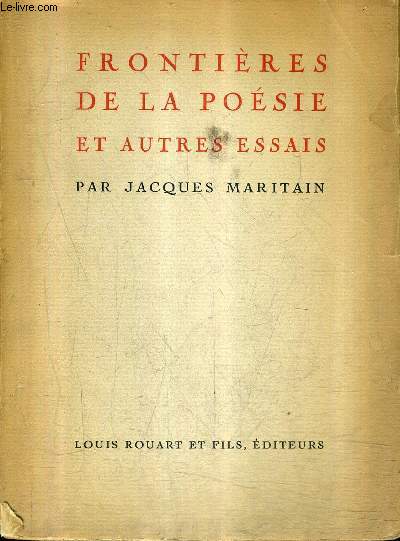 FRONTIERES DE LA POESIE ET AUTRES ESSAIS.