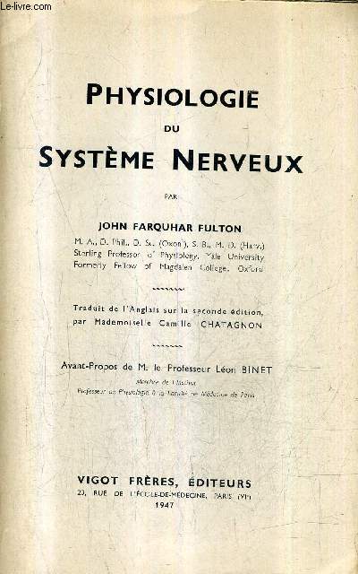 PHYSIOLOGIE DU SYSTEME NERVEUX.