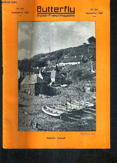 BUTTERFY ENGLISH FRENCH MAGAZINE N267 SZEPTEMBER 1968 - de quelle taille ? how big? - le lait milk - la socit royale the royal society - cadgwith et le lizard - quatre peintures britanniques four british paintings etc.