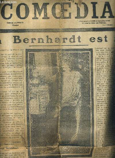 COMEDIA N3753 17EME ANNEE - MARDI 27 MARS 1923 - SARAH BERNHARDT EST MORTE.
