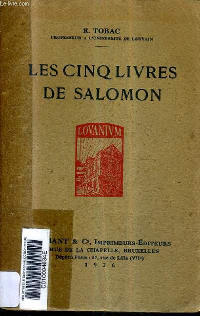 LES CINQ LIVRES DE SALOMON.