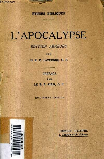 L'APOCALYPSE EDITION ABREGEE - ETUDES BIBLIQUES / 4E EDITION.