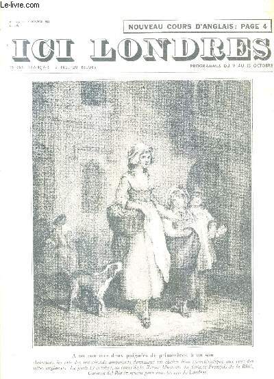 ICI LONDRES N400 7 OCTOBRE 1955 - a un sous mes deux poignes de primevres  un sou - transmission et rception - de sherlock holms aux dtctives de la yard - lady eden - un grand ami de la france william hazlitt .