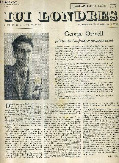 ICI LONDRES N372 25 MARS 1955 - georges orwell peintre des bas fonds et prophte social - robert graves  la recherche de nausicaa - comment fonctionnent les crdits agricoles en grande bretagne etc.