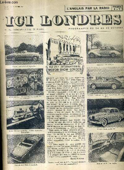 ICI LONDRES N350 22 OCTOBRE 1954 -