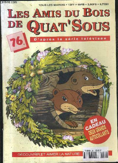 LES AMIS DU BOIS DE QUAT' SOUS D'APRES LA SERIE TELEVISEE N76 - chez les corbeaux - les hamsters - mousse - une ferme la nuit - dans le noir -  la plage - coloriage aux abois .