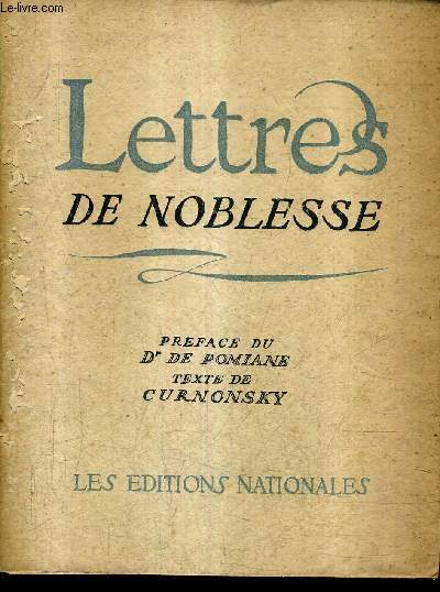 LETTRES DE NOBLESSE