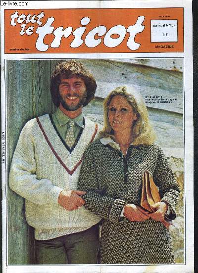 TOUT LE TRICOT MAINS DE FEE N159 16E ANNEE JANVIER 1980 - bonnet et charpe pour messieurs , pour dames - robe taille 38 - pull v raglan pour homme - robe tunique taille 38/40 - veste  capuche pour enfant - pull raglan taille 38  42 etc.