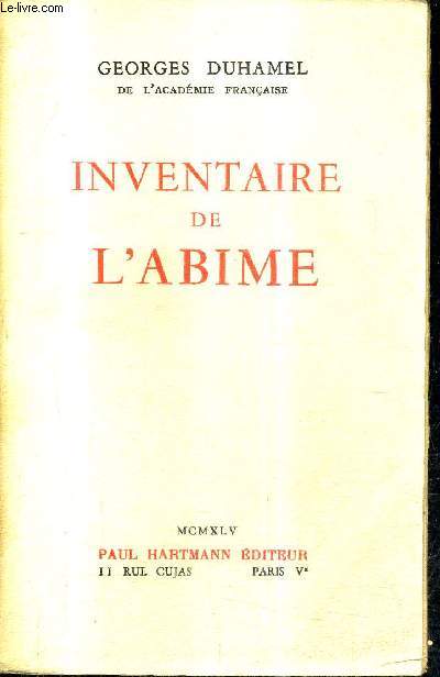 INVENTAIRE DE L'ABIME - 1884 - 1901.