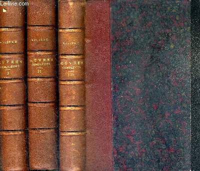 OEUVRES COMPLETES DE MOLIERE NOUVELLE EDITION ACCOMPAGNEE DE NOTES TIREES DE TOUS LES COMMENTATEURS AVEC DES REMARQUES NOUVELLES PAR FELIX LEMAISTRE PRECEDEE DE LA VIE DE MOLIERE PAR VOLTAIRE / EN 3 TOMES / TOMES 1 + 2 + 3 .